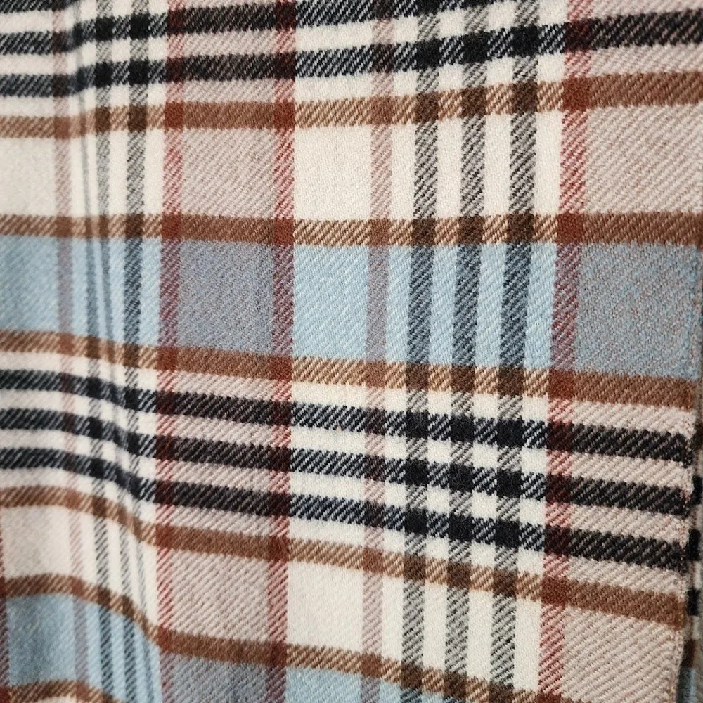 VINTAGE ROOSTER Plaid Wool Fringe Scarf 50x11‎ Preppy Academia